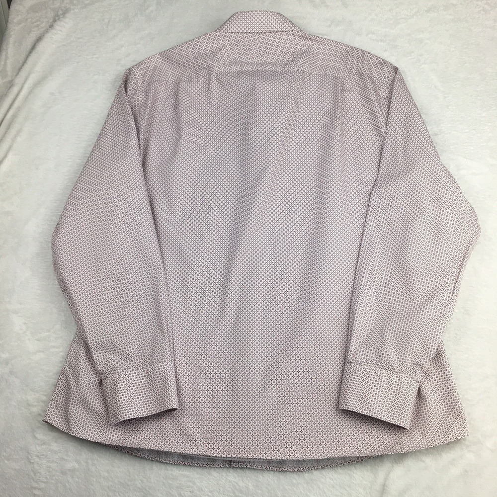 Charles Tyrwhitt Dress Shirt Mens XL Burgundy/Pink Print Slim Fit Non Iron - Picture 10 of 10